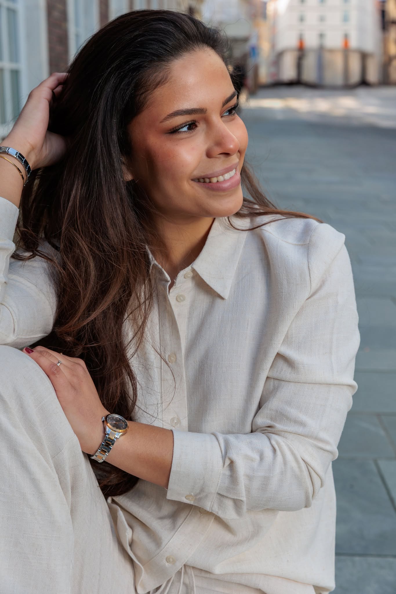 Viva lin skjorte - Beige/ Sand